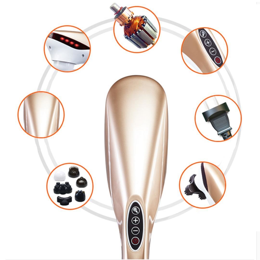 6 Heads Portable Handheld Massager Soothing Stimulate Blood Flow Shoulder Gold Fast shipping On sale
