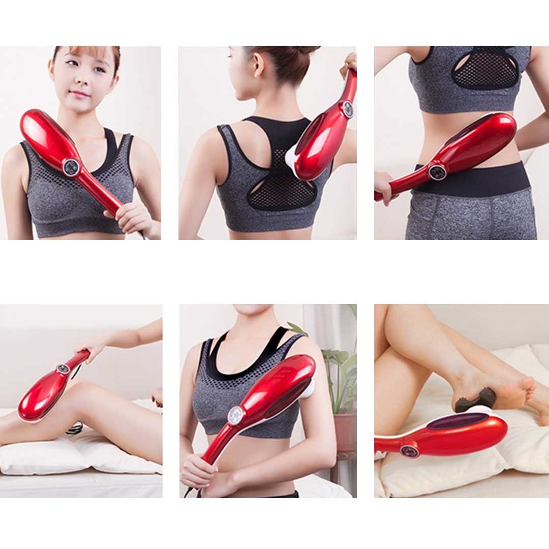 6 Heads Portable Handheld Massager Soothing Stimulate Blood Flow Shoulder Red Fast shipping On sale