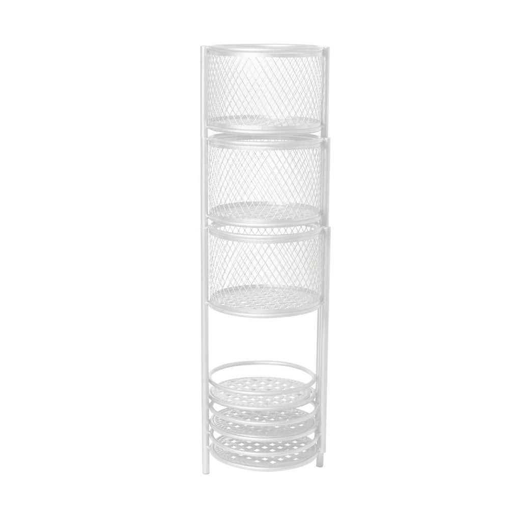 6 Tier Plant Stand Swivel Outdoor Indoor Metal Stands Flower Shelf Rack Garden White Decor Fast shipping On sale