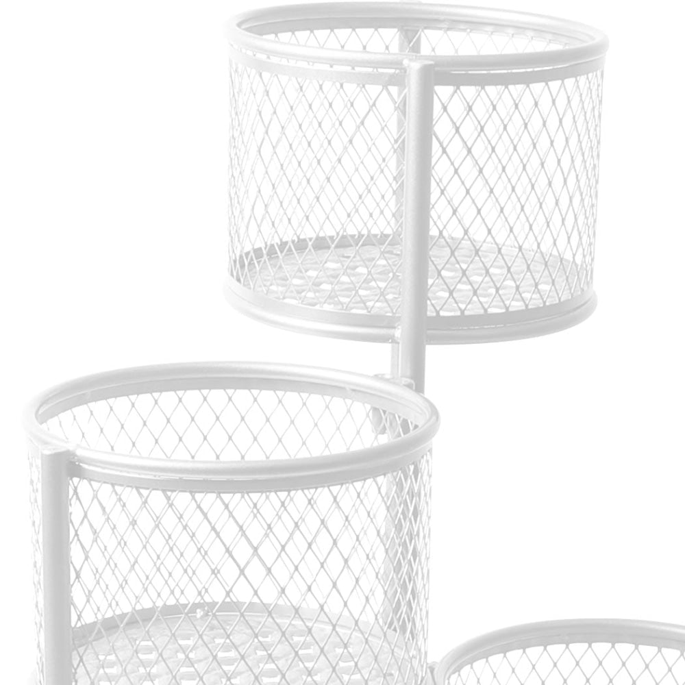 6 Tier Plant Stand Swivel Outdoor Indoor Metal Stands Flower Shelf Rack Garden White Decor Fast shipping On sale