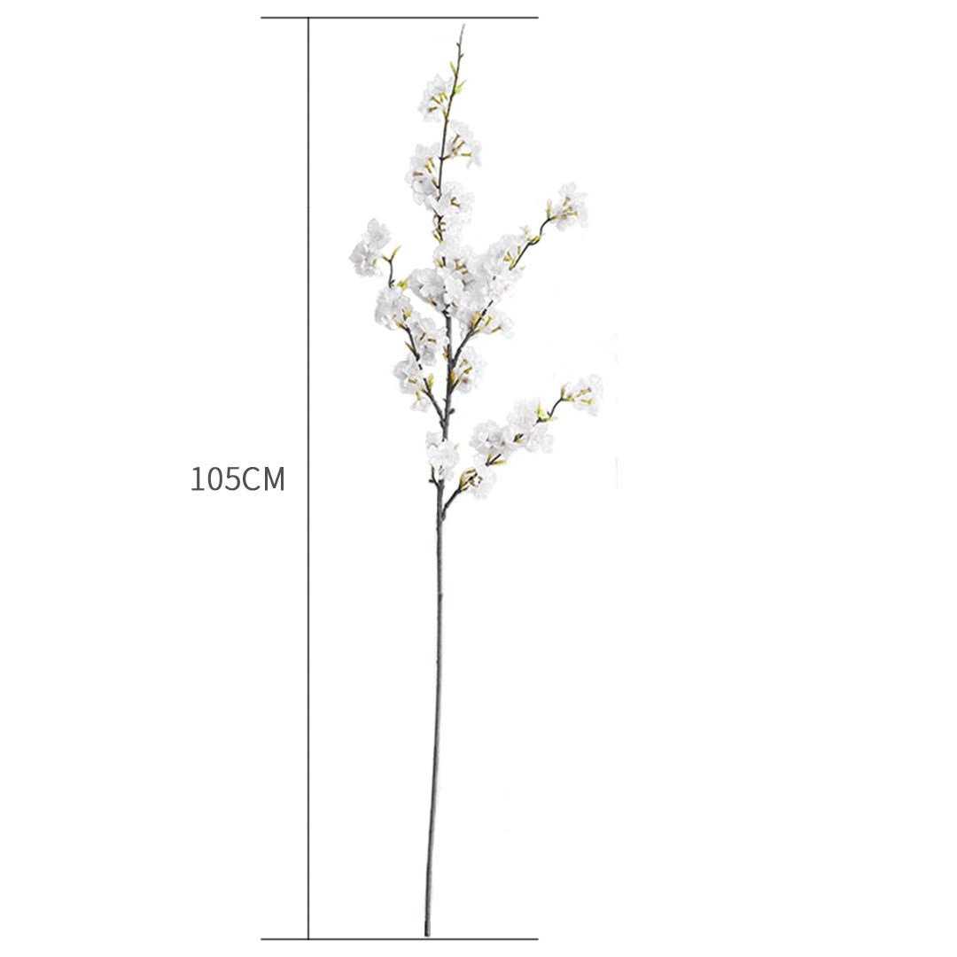 67cm Green Glass Tall Floor Vase with 10pcs White Artificial Fake Flower Set Vases Fast shipping On sale