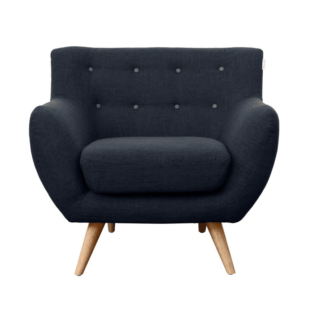 6IXTY 1-Seater Armchair - Grey Buttons - Slate Fast shipping On sale