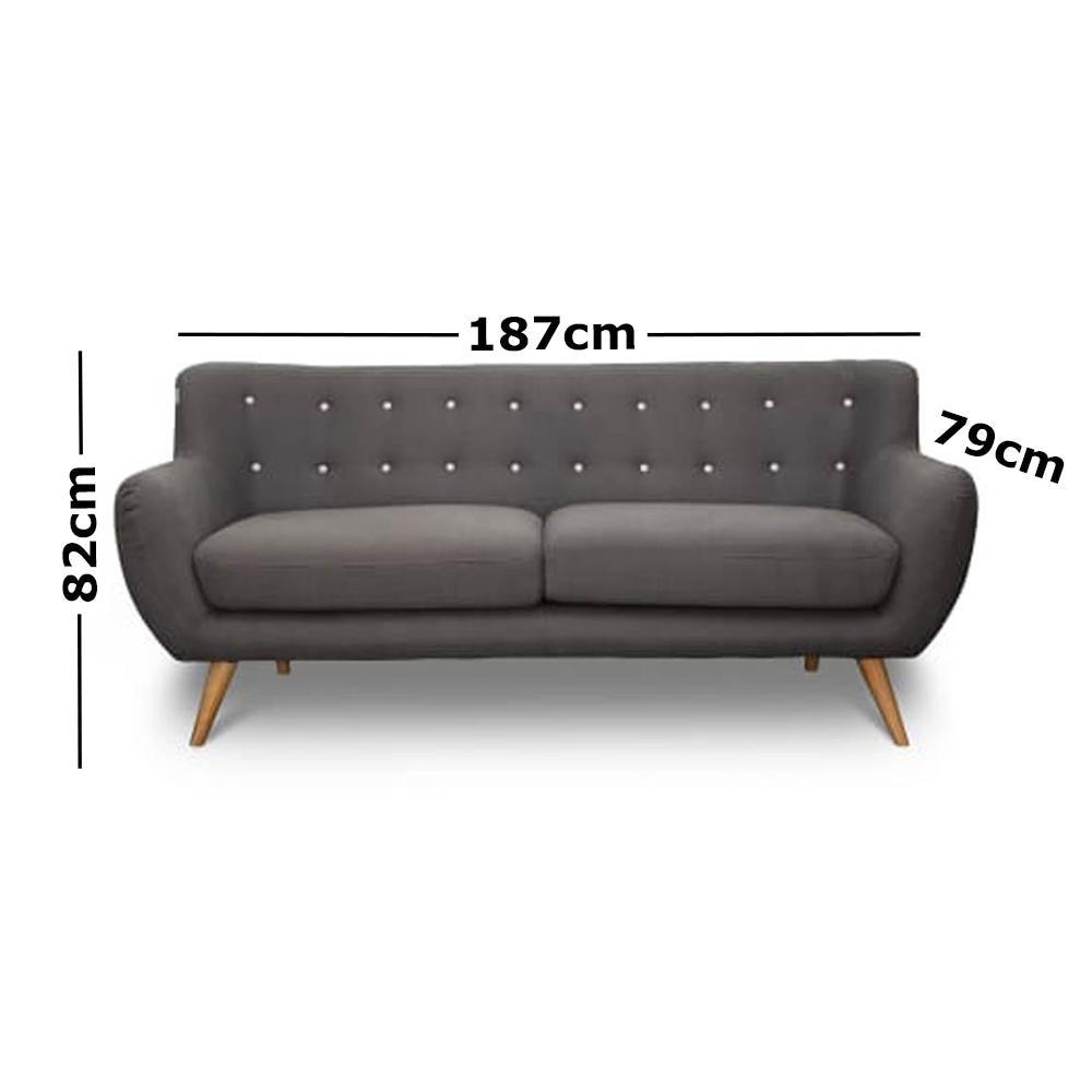 6IXTY 3-Seater Sofa - Grey Fast shipping On sale