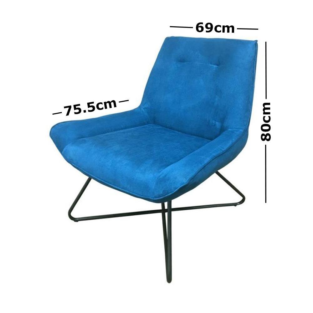6IXTY Swing Modern Scandinavian Accent Lounge Chair - Blue Fast shipping On sale