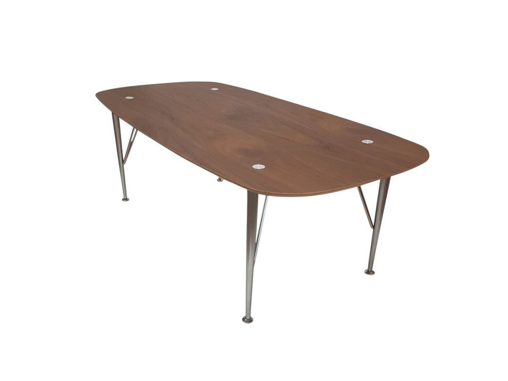6IXTY2 Scandinavian Wooden Coffee Table - Metal Legs - Walnut Satin Fast shipping On sale