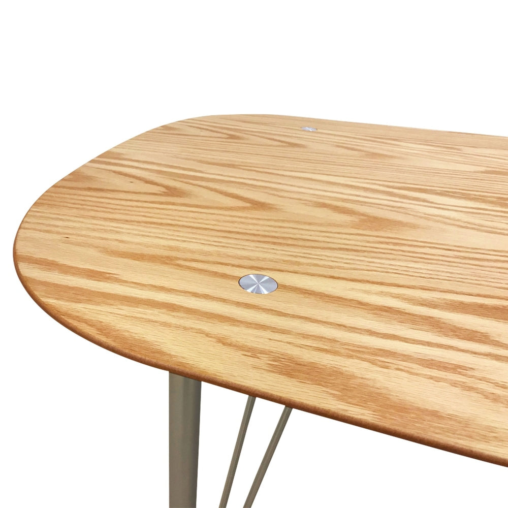6IXTY2 Scandinavian Wooden Dining Table Small 180cm - Metal Legs - Oak Fast shipping On sale