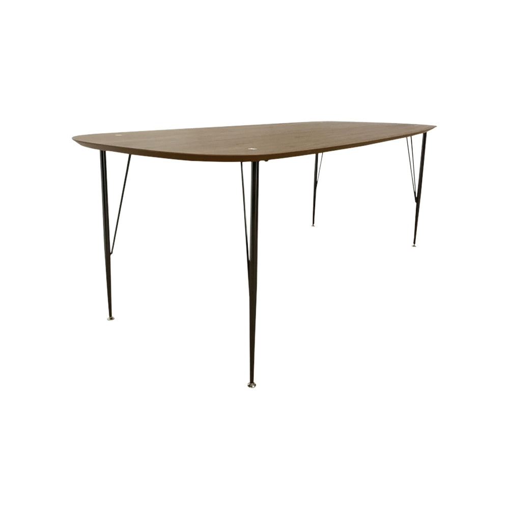6IXTY2 Scandinavian Wooden Dining Table Small 180cm - Metal Legs Walnut Satin Fast shipping On sale