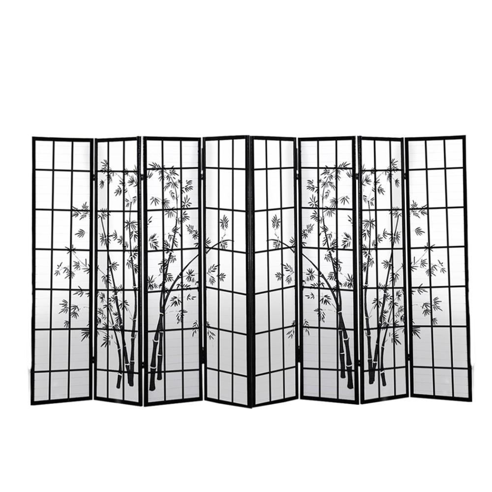 8 Panel Free Standing Foldable Room Divider Privacy Screen Bamboo Print Fast shipping On sale