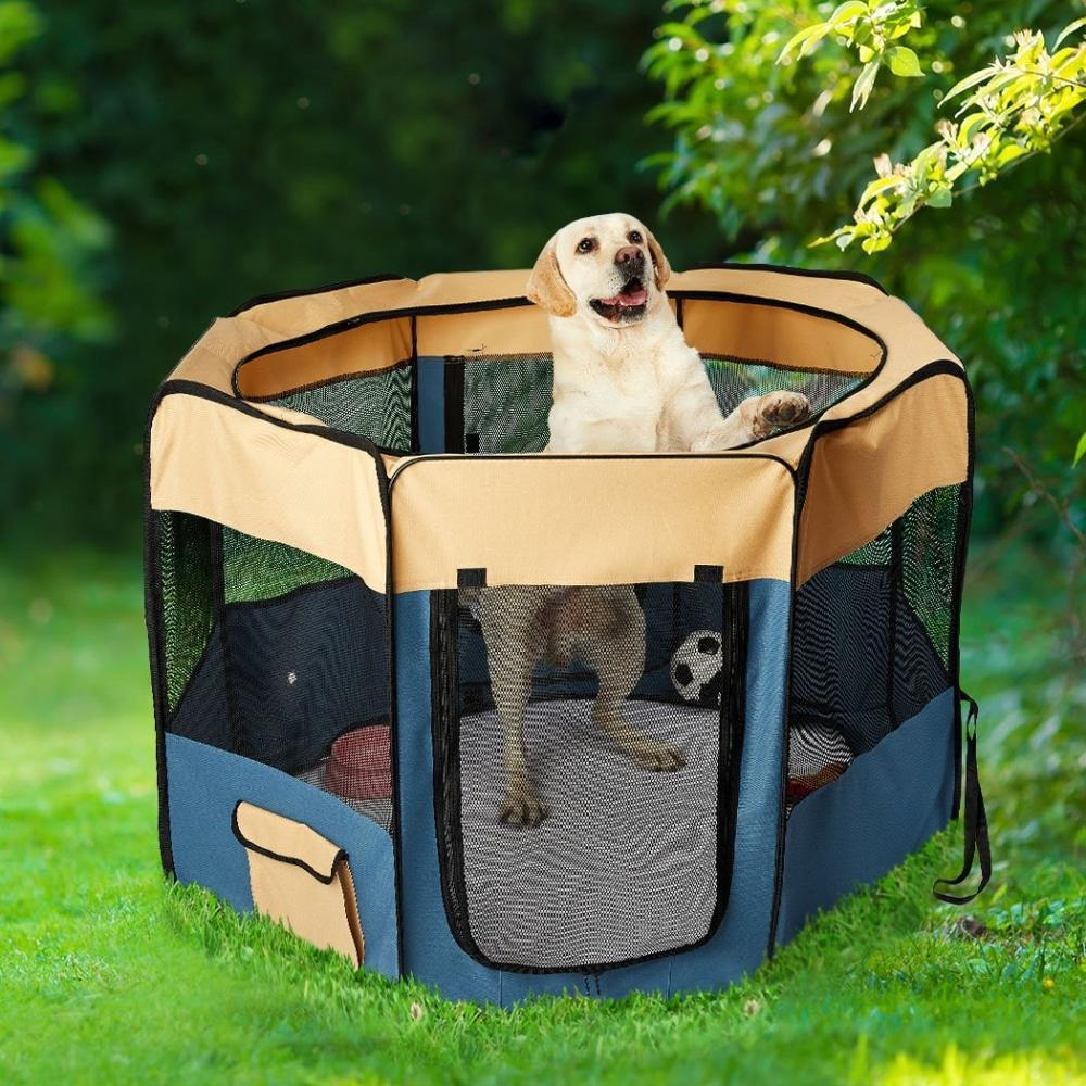 8 Panel Pet Playpen Dog Puppy Play Exercise Enclosure Fence Blue XL Supplies Fast shipping On sale