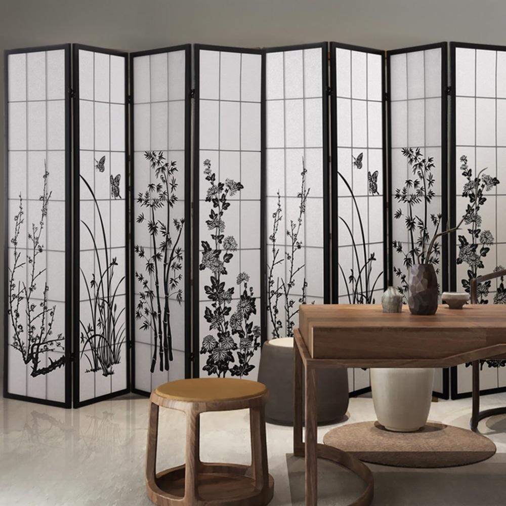 8 Panel Room Divider Privacy Screen Wood Timber Bed Wider Foldable Stand Fast shipping On sale