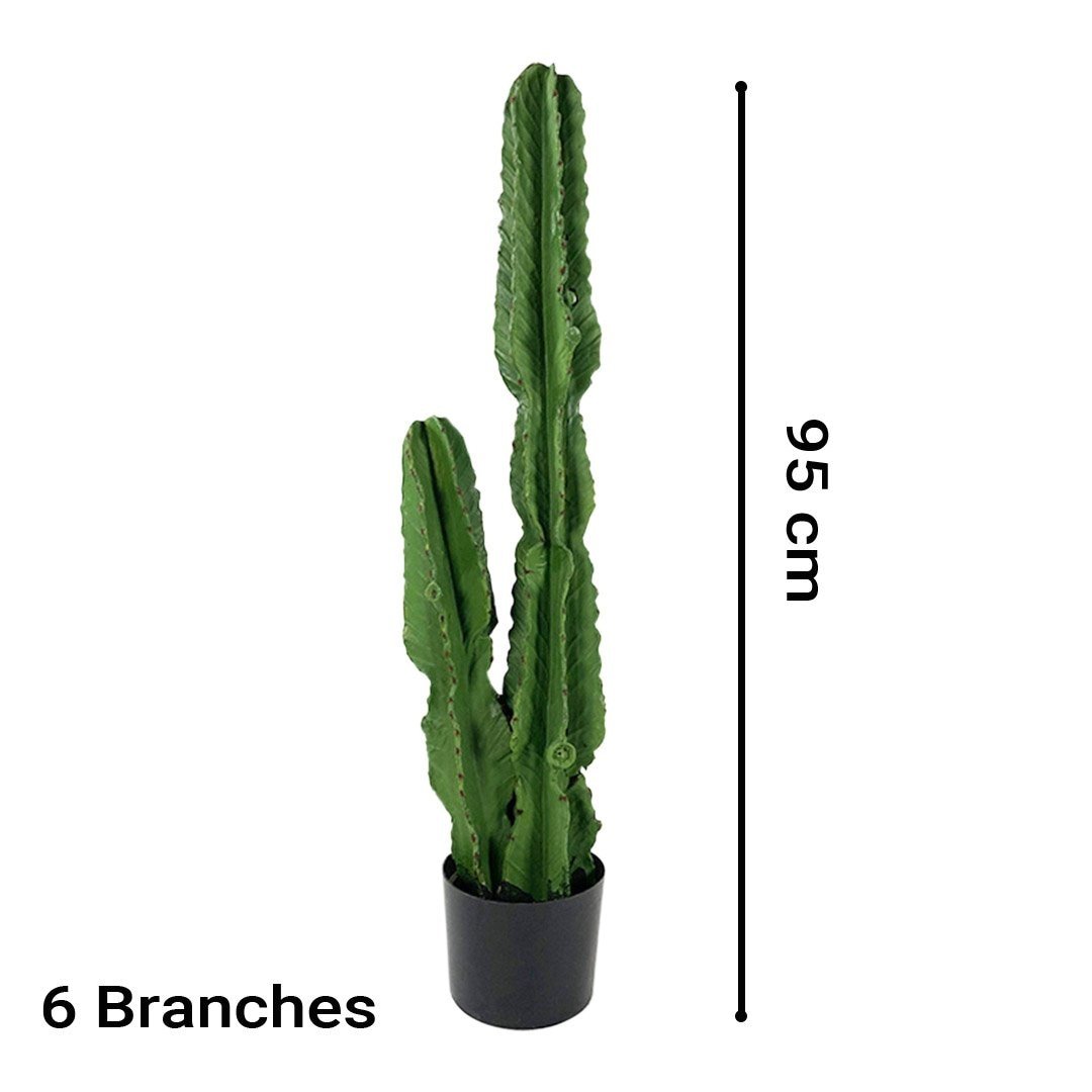 95cm Green Artificial Indoor Cactus Tree Fake Plant Simulation Decorative 2 Heads Fast shipping On sale