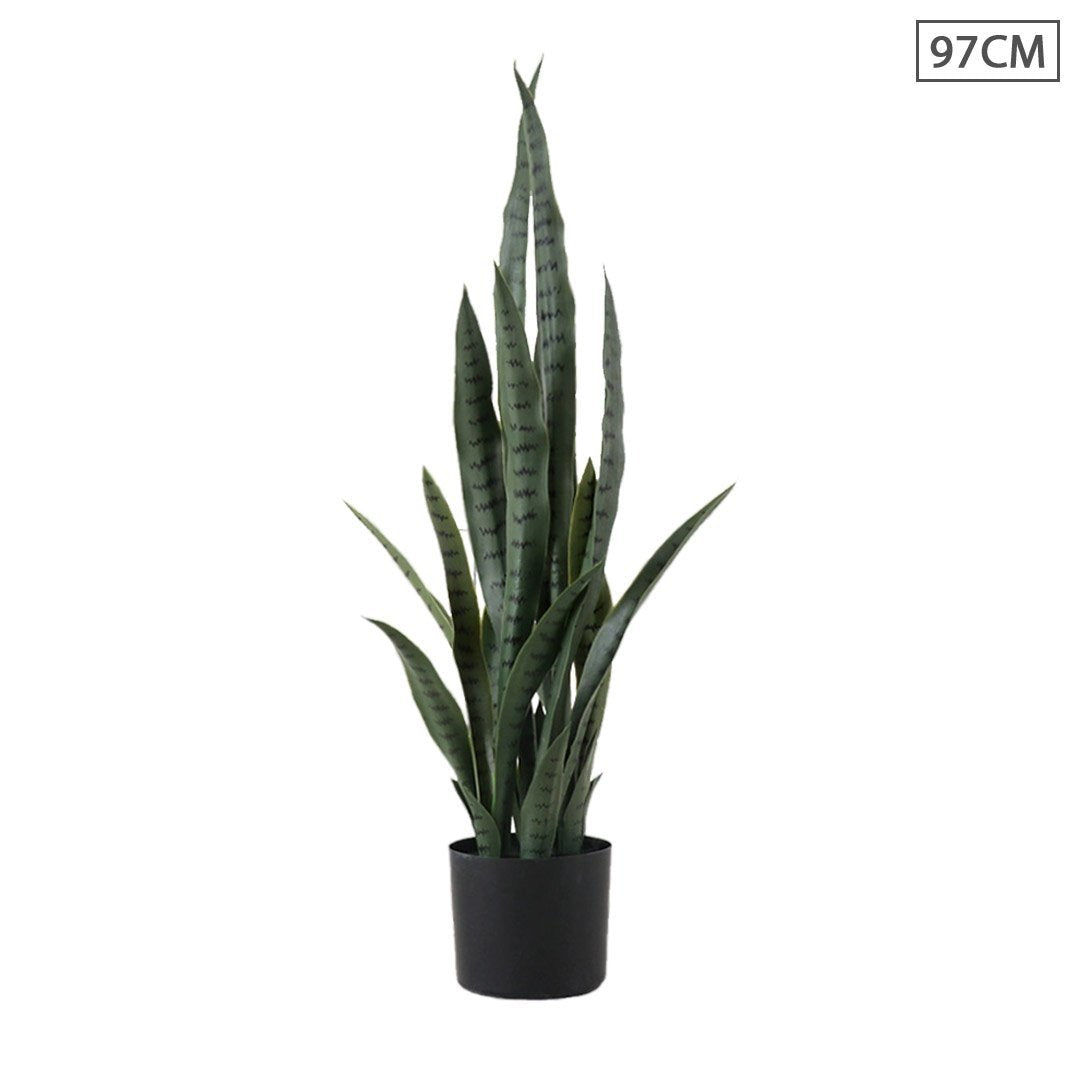 97cm Artificial Indoor Snake Sansevieria Plant Fake Decoration Tree Flower Pot Fast shipping On sale