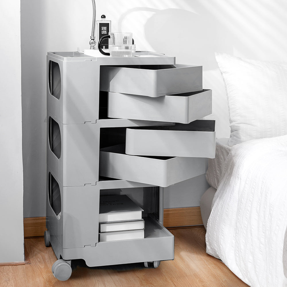 ArtissIn Bedside Table Side Tables Nightstand Organizer Replica Boby Trolley 5Tier Grey table Fast shipping On sale