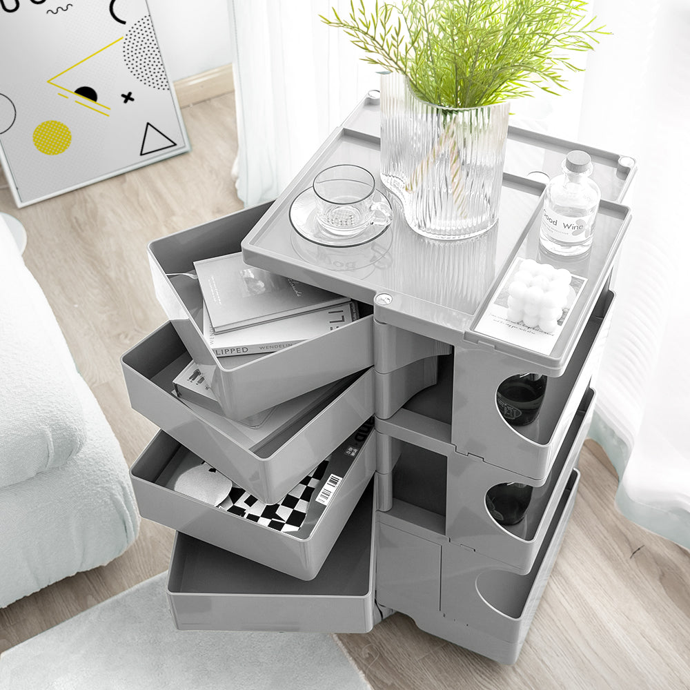 ArtissIn Bedside Table Side Tables Nightstand Organizer Replica Boby Trolley 5Tier Grey table Fast shipping On sale