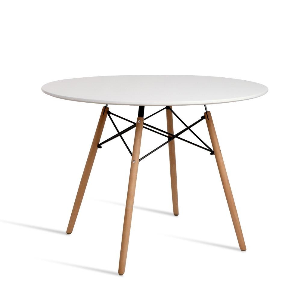 Dining Table 4 Seater Round Replica DSW Eiffel Kitchen Timber White Fast shipping On sale