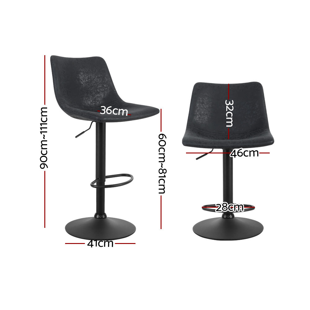 Set of 2 Bar Stools Gas Lift- Black Stool Fast shipping On sale