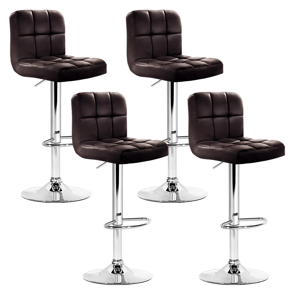 Set of 4 Bar Stools Gas lift Swivel - Steel and Chocolate Stool Fast shipping On sale