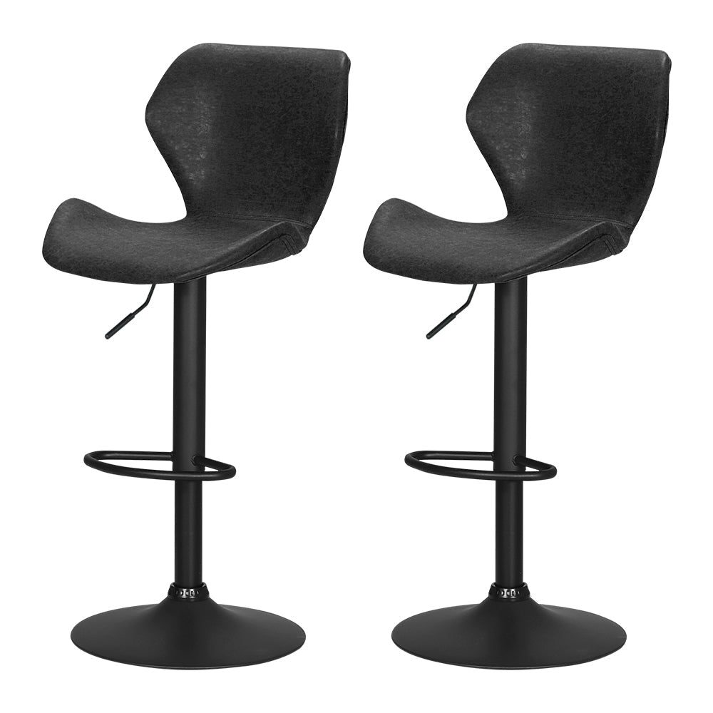 Artiss Set of 2 Bar Stools Kitchen Stool Chairs Metal Barstool Swivel Black Frawley Fast shipping On sale