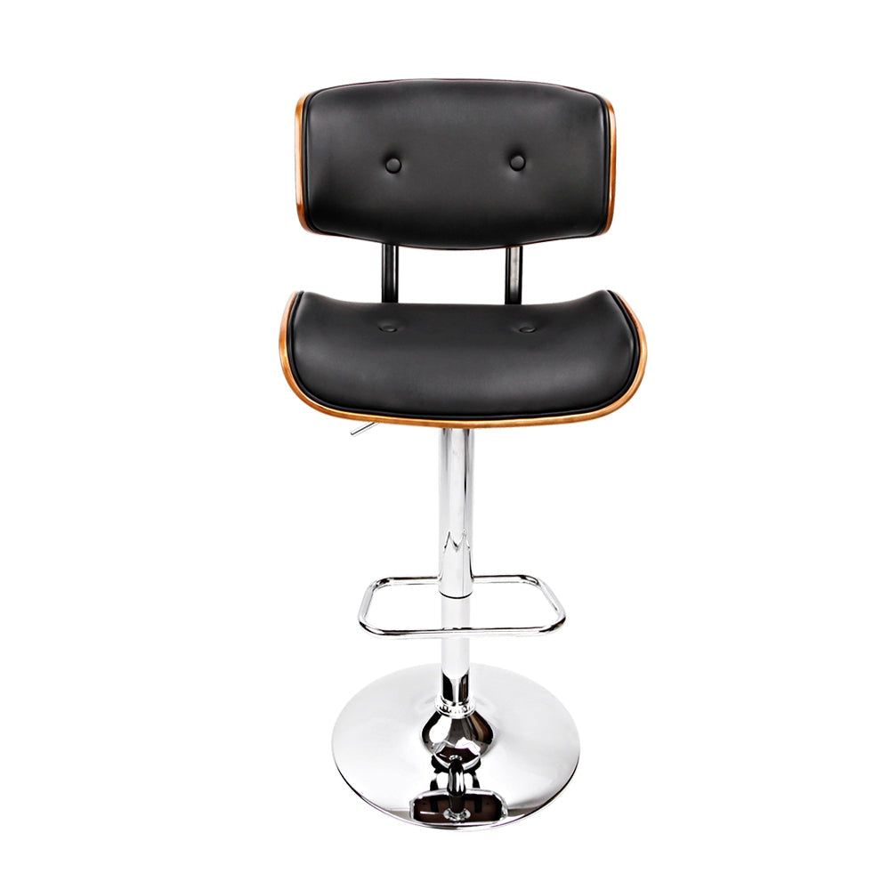 Wooden Gas Lift Bar Stool - Black and Chrome Fast shipping On sale