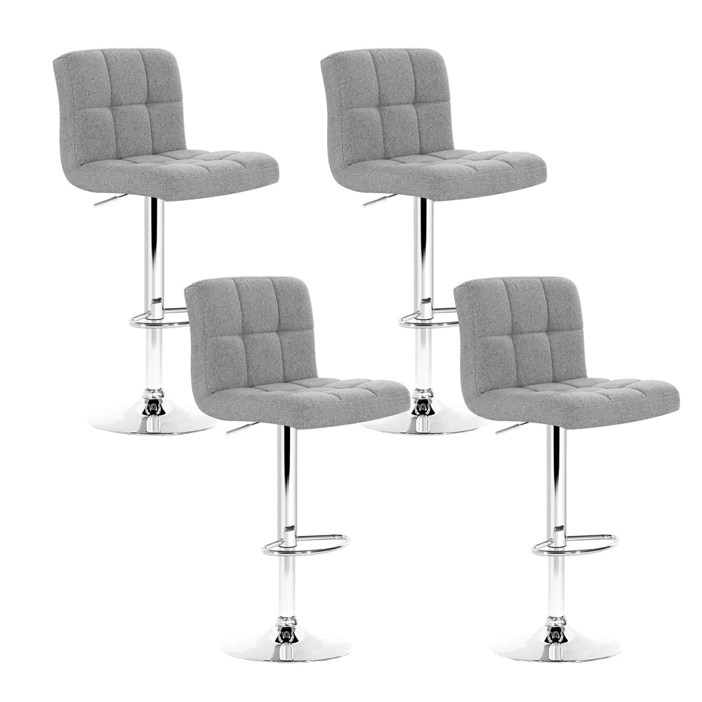 Set of 4 Fabric Swivel Bar Stools - Grey Stool Fast shipping On sale