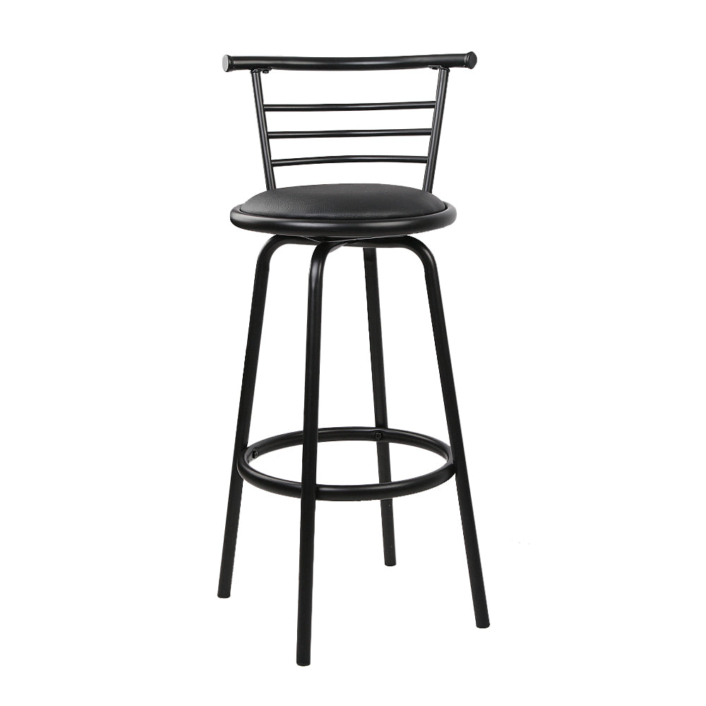 Set of 4 PU Leather Bar Stools - Black and Steel Stool Fast shipping On sale