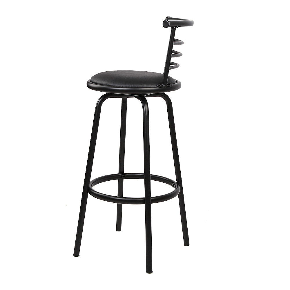 Set of 4 PU Leather Bar Stools - Black and Steel Stool Fast shipping On sale