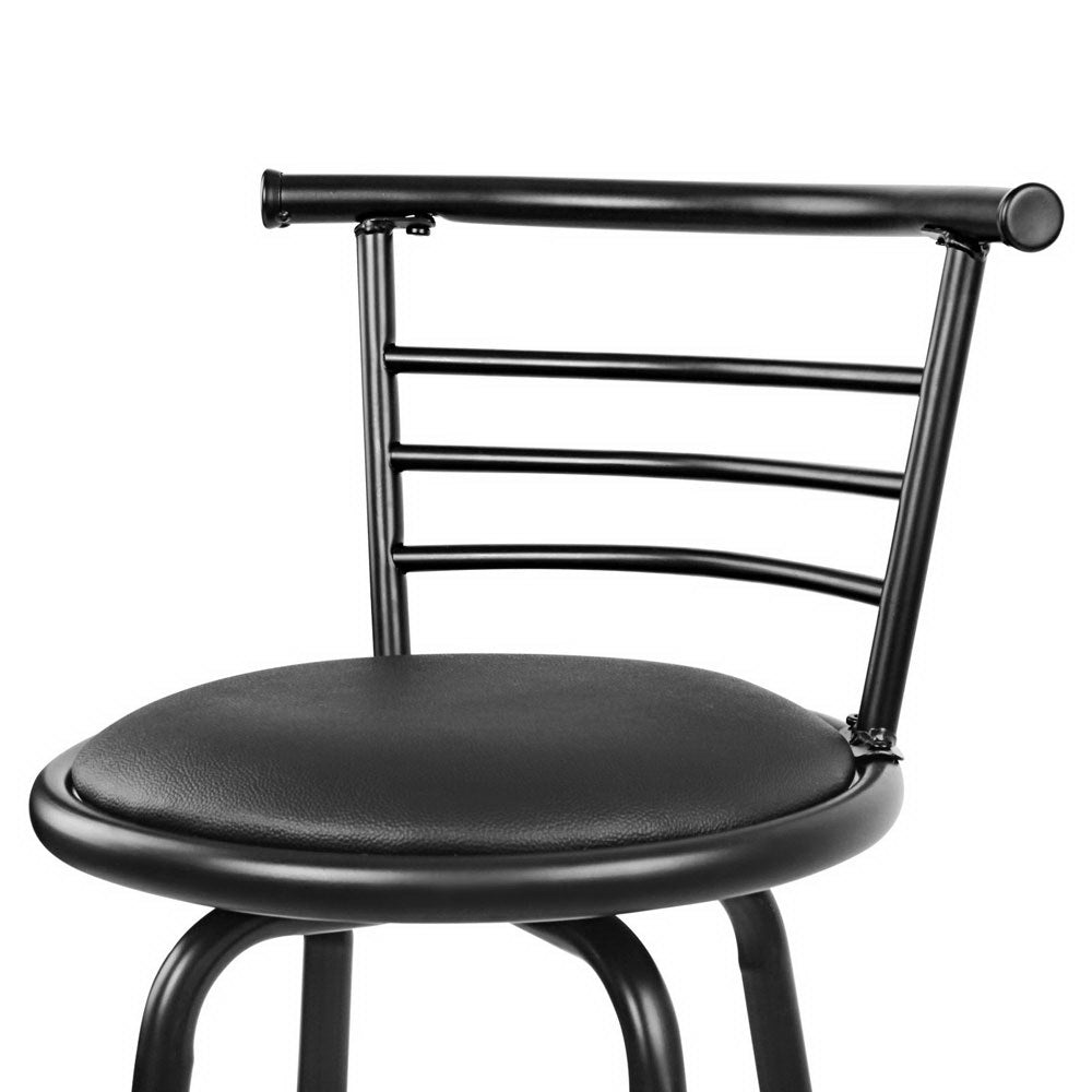 Set of 4 PU Leather Bar Stools - Black and Steel Stool Fast shipping On sale