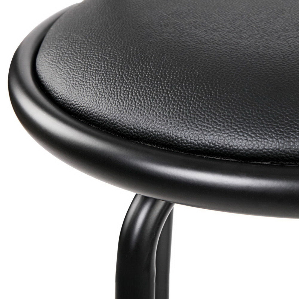 Set of 4 PU Leather Bar Stools - Black and Steel Stool Fast shipping On sale