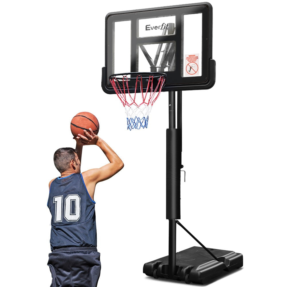 Everfit 3.05M Basketball Hoop Stand System Ring Portable Net Height Adjustable Black Sports & Fitness Fast shipping On sale