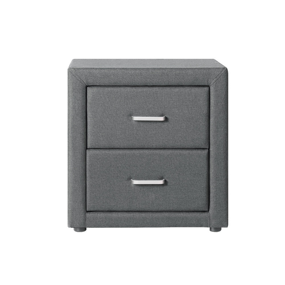 Fabric Bedside Table - Grey Fast shipping On sale