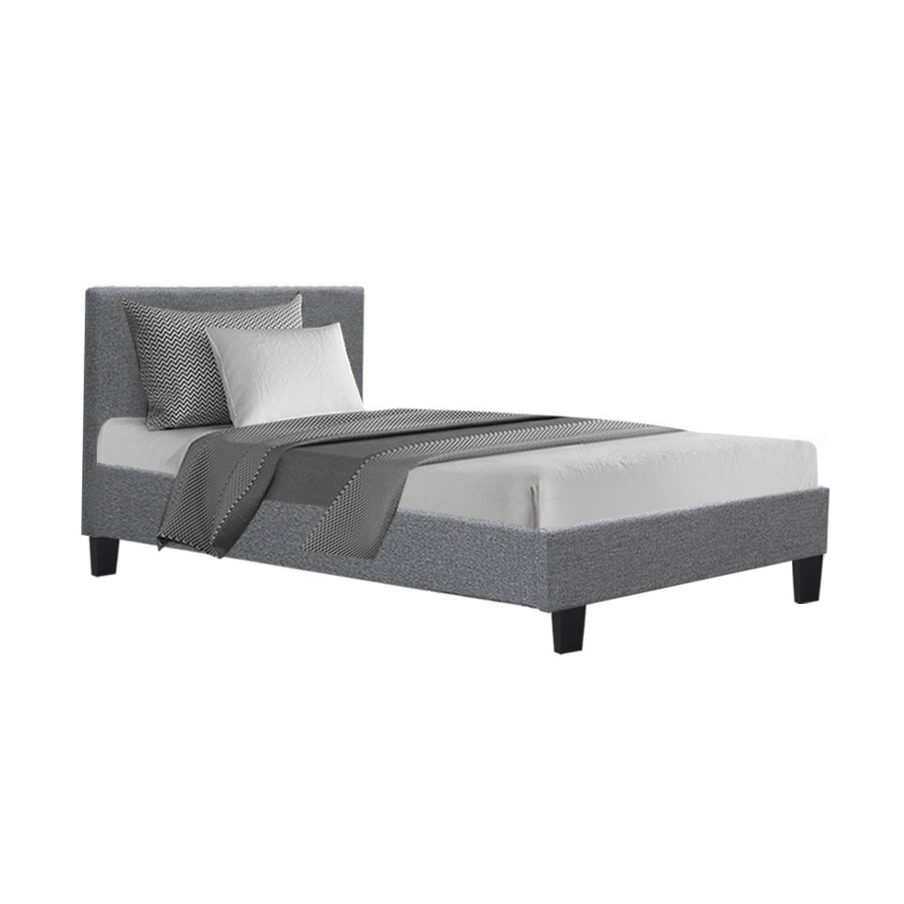 Neo Bed Frame Fabric - Grey King Single Fast shipping On sale