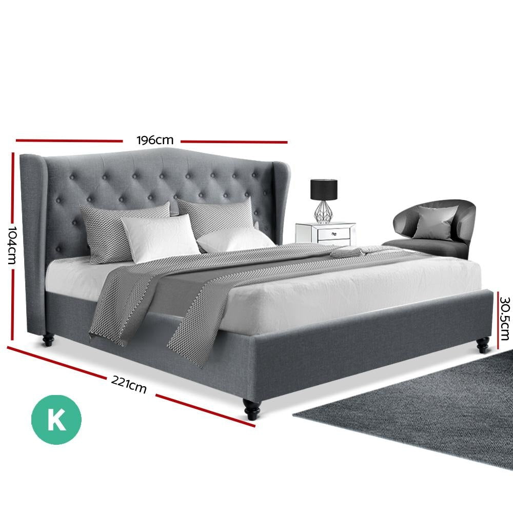 Pier Bed Frame Fabric - Grey King