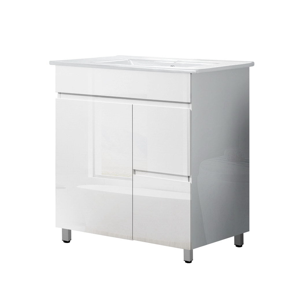 750mm Bathroom Vanity Cabinet Unit Wash Basin Sink Storage Freestanding White Fast shipping On sale