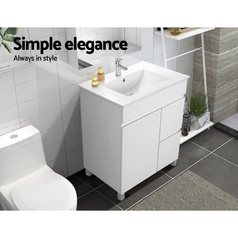 750mm Bathroom Vanity Cabinet Unit Wash Basin Sink Storage Freestanding White Fast shipping On sale
