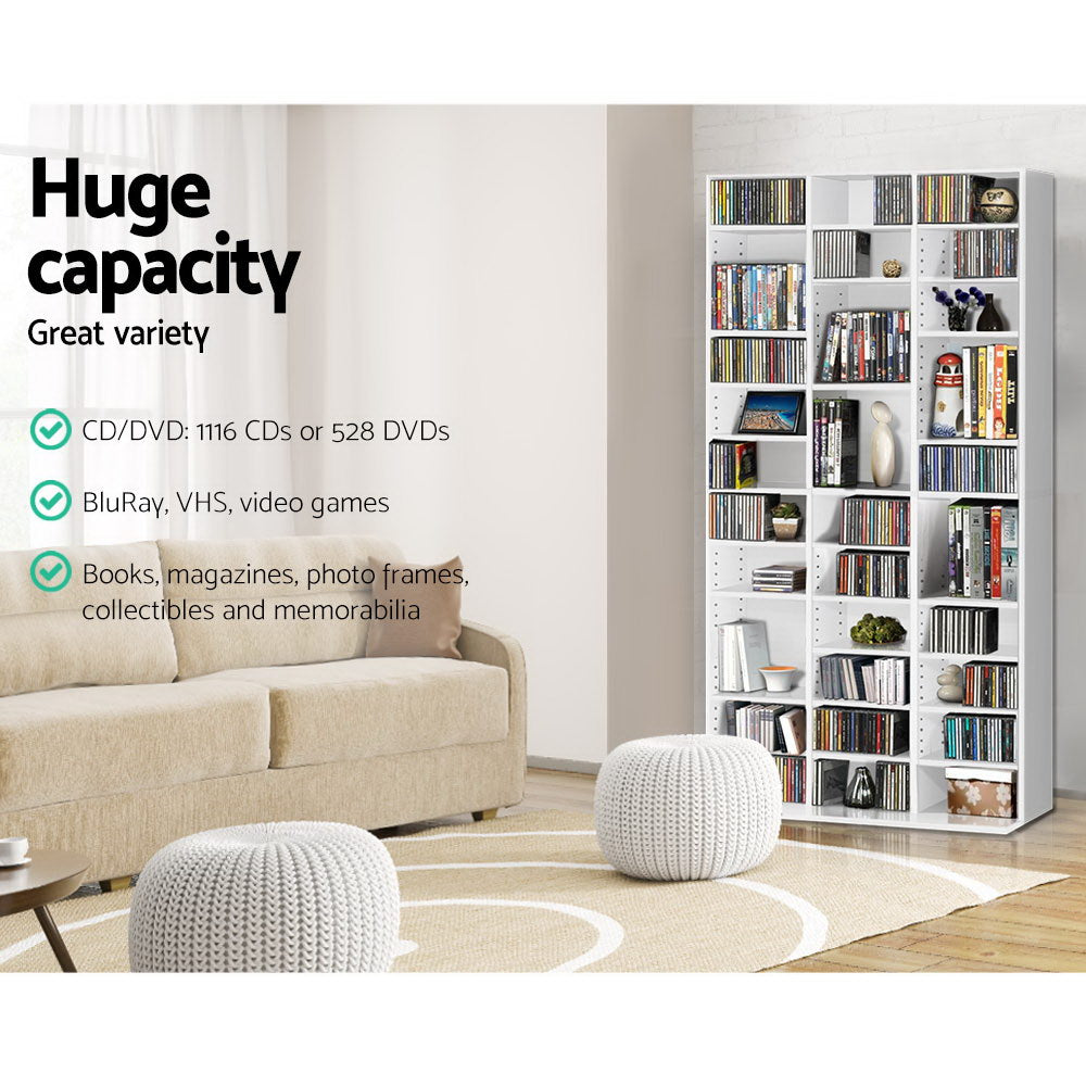 Adjustable Book Storage Shelf Rack Unit - White Bookcase Fast shipping On sale