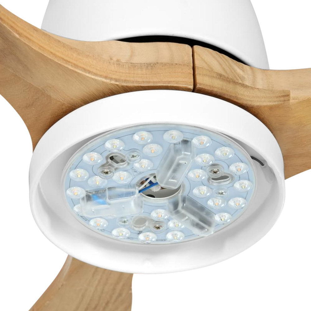 52’’ Ceiling Fan LED Light Remote Control Wooden Blades Timer 1300mm Fast shipping On sale