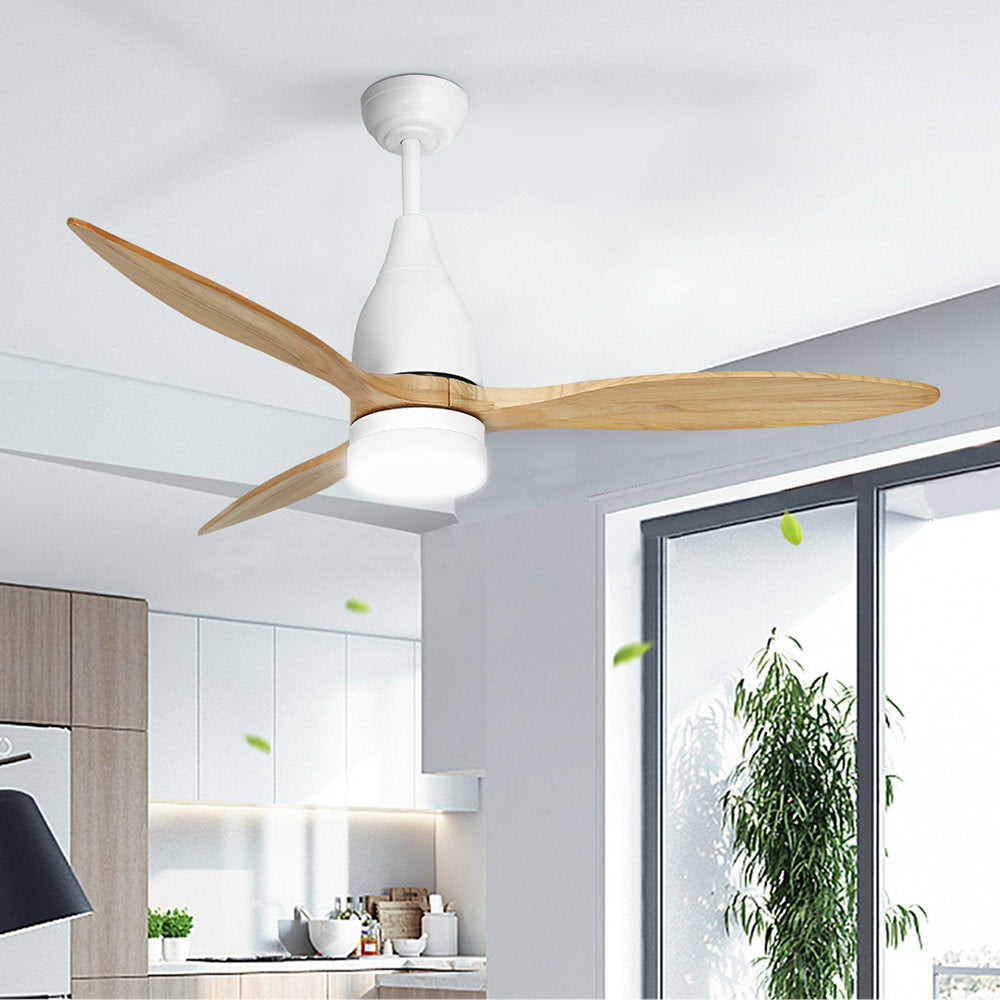 52’’ Ceiling Fan LED Light Remote Control Wooden Blades Timer 1300mm Fast shipping On sale