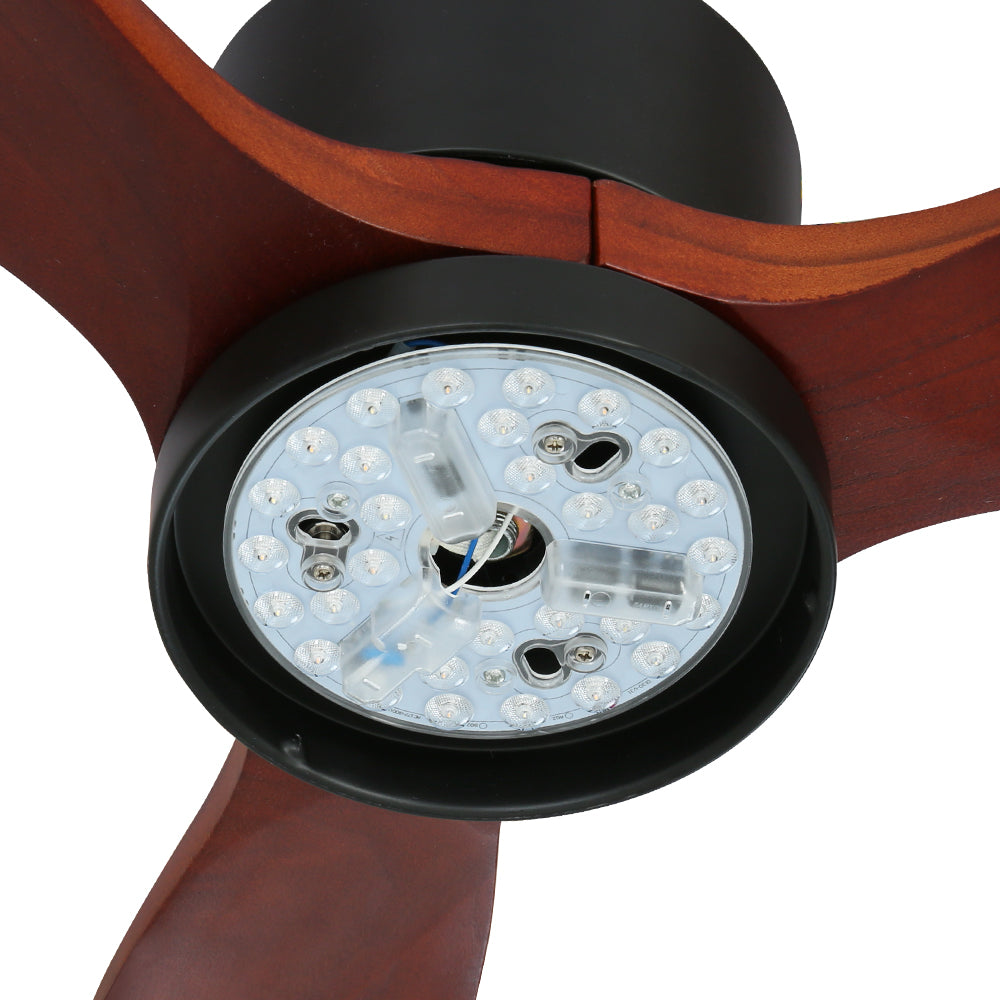 52’’ Ceiling Fan LED Light Remote Control Wooden Blades Dark Wood Fans Fast shipping On sale