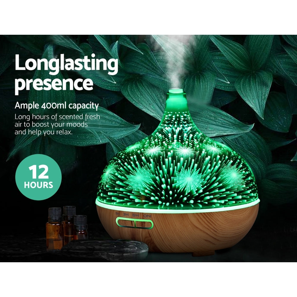 Aroma Aromatherapy Diffuser 3D LED Night Light Firework Air Humidifier Purifier 400ml Remote Control Decor Fast shipping On sale