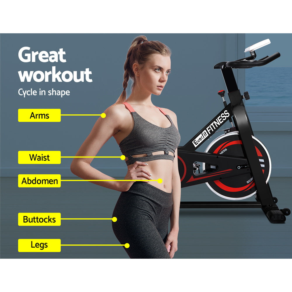 Spin Exercise Bike Cycling Fitness Commercial Home Workout Gym Black Sports & Fast shipping On sale