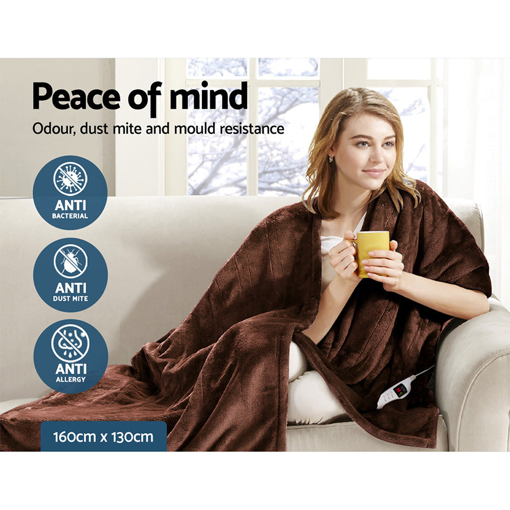 Bedding Electric Throw Blanket - Chocolate Fast shipping On sale