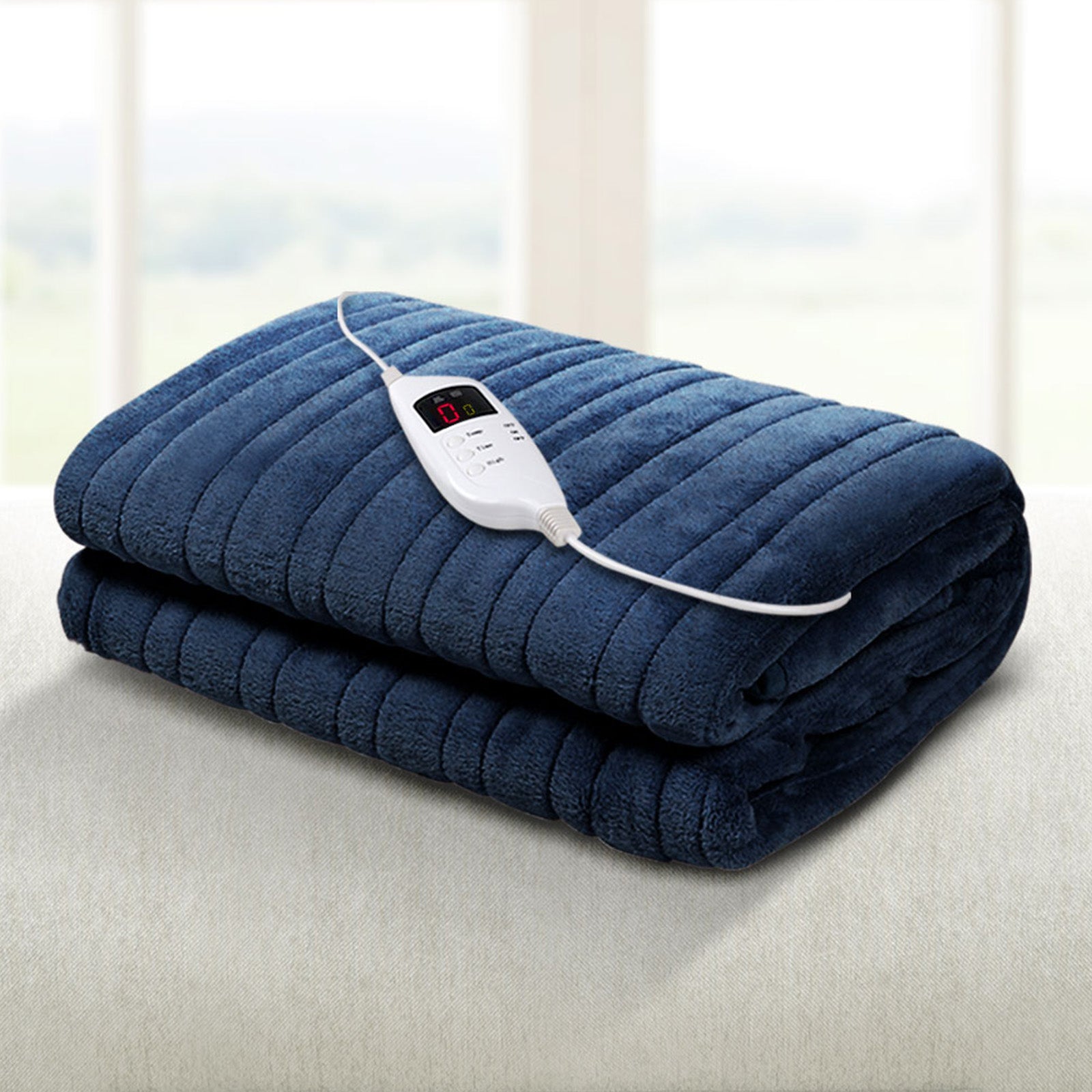 Bedding Electric Throw Blanket - Navy Fast shipping On sale