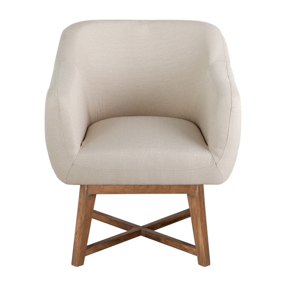 Fabric Tub Lounge Armchair - Beige Fast shipping On sale