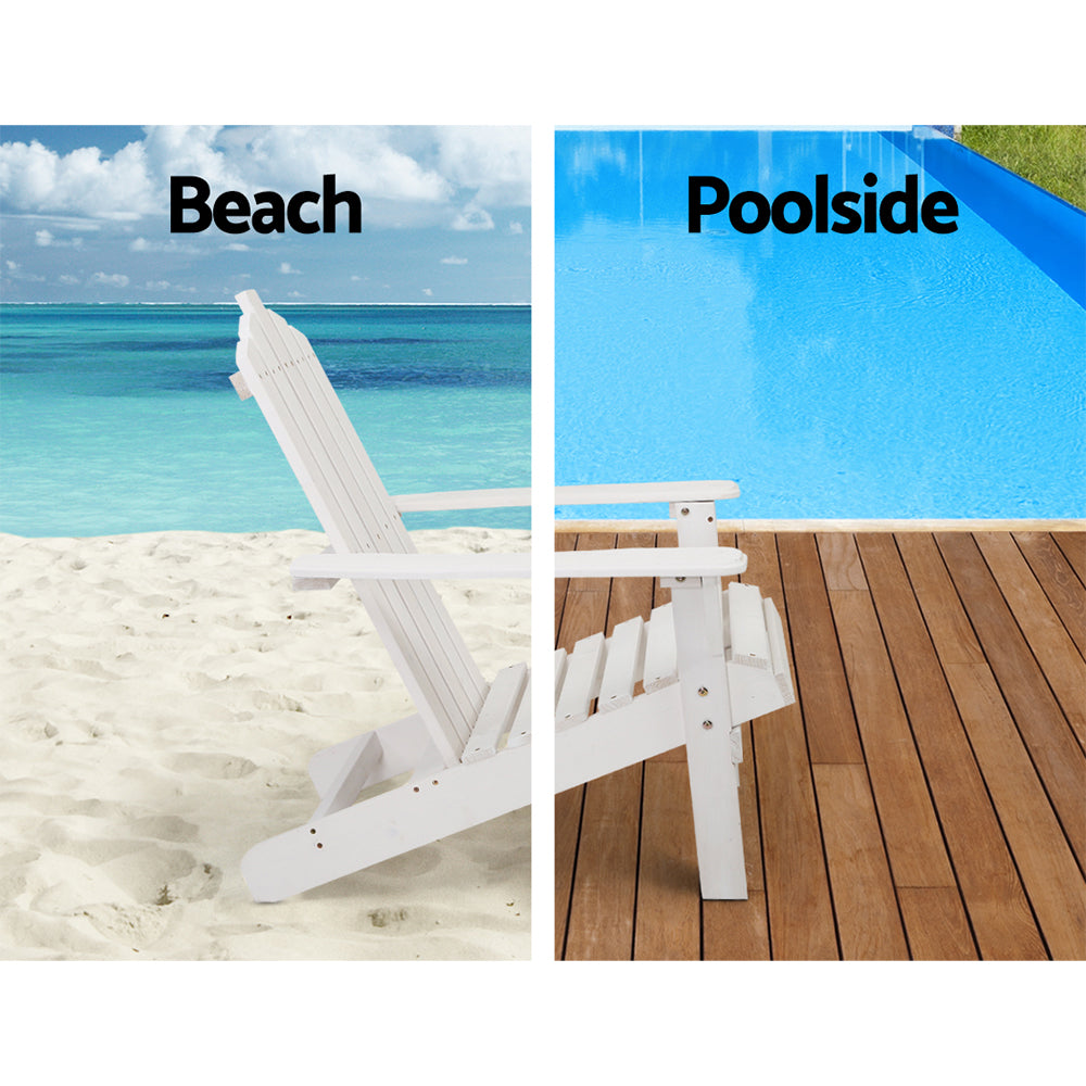 Outdoor Sun Lounge Beach Chairs Table Setting Wooden Adirondack Patio Chair Lounges