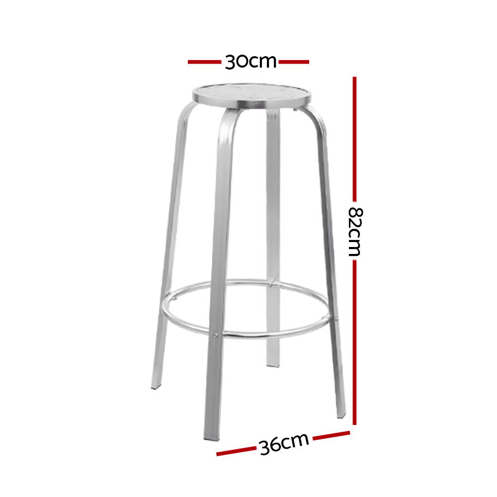 Set of 2 Outdoor Bar Stools Patio Furniture Indoor Bistro Kitchen Aluminum Stool Fast shipping On sale