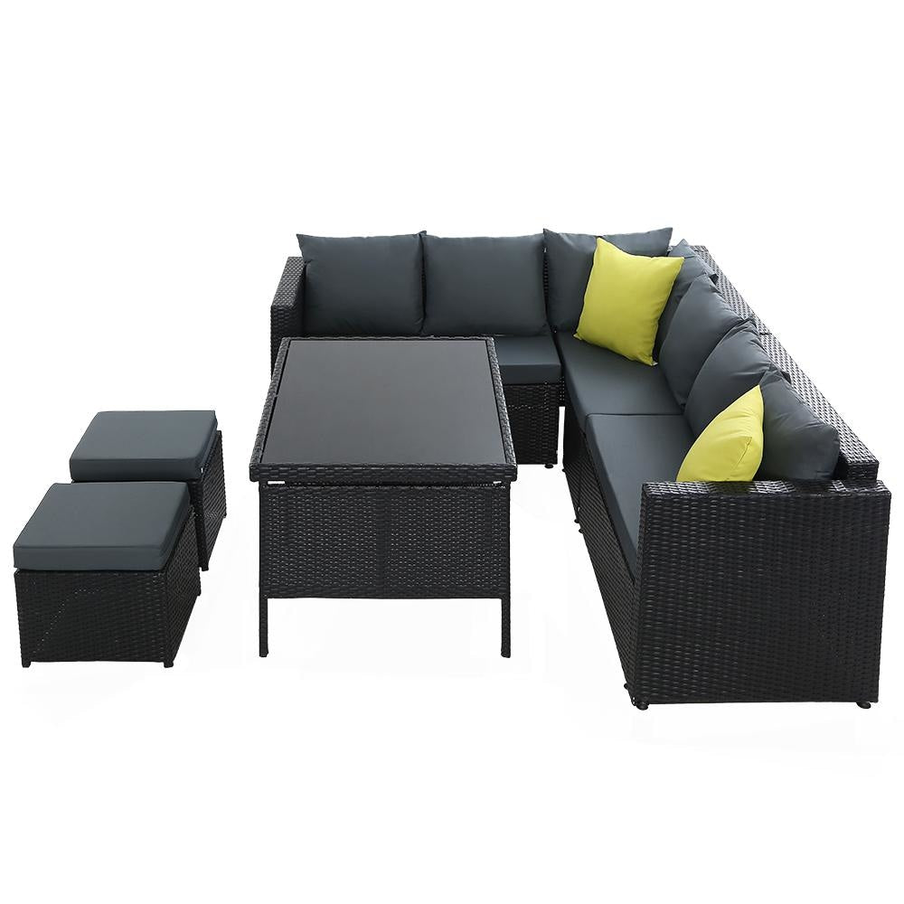Outdoor Furniture Patio Set Dining Sofa Table Chair Lounge Wicker Garden Black Sets Fast shipping On sale