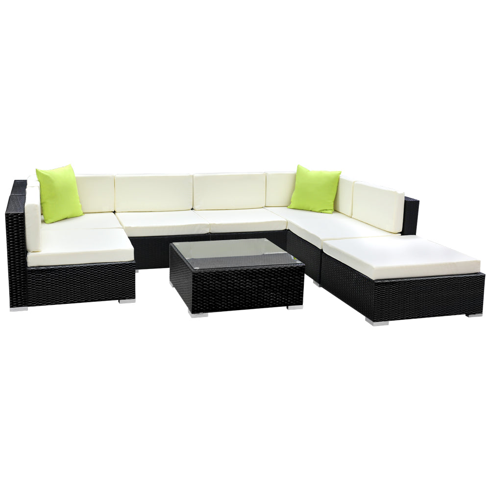 8PC Sofa Set with Storage Cover Outdoor Furniture Wicker Sets Fast shipping On sale