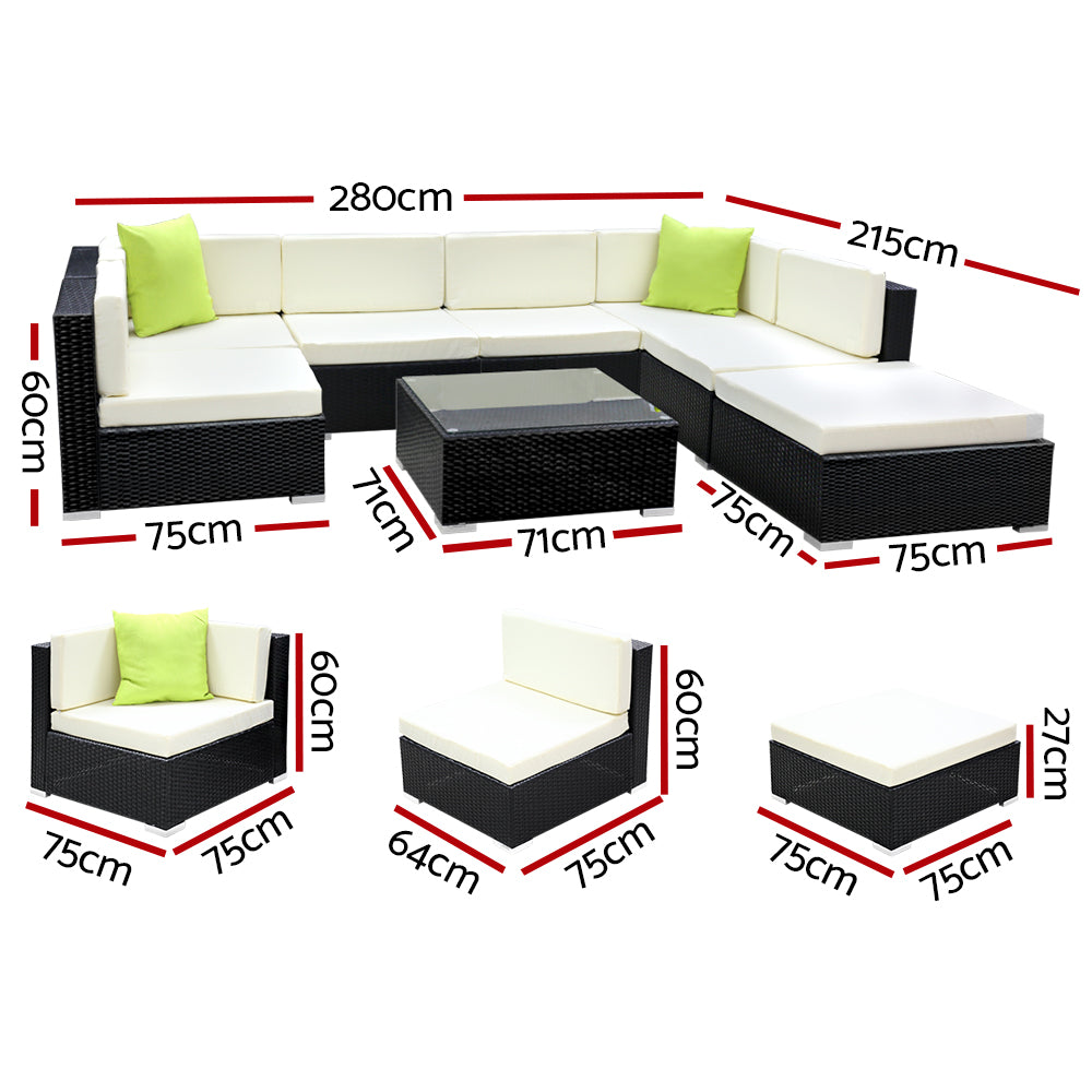 8PC Sofa Set with Storage Cover Outdoor Furniture Wicker Sets Fast shipping On sale