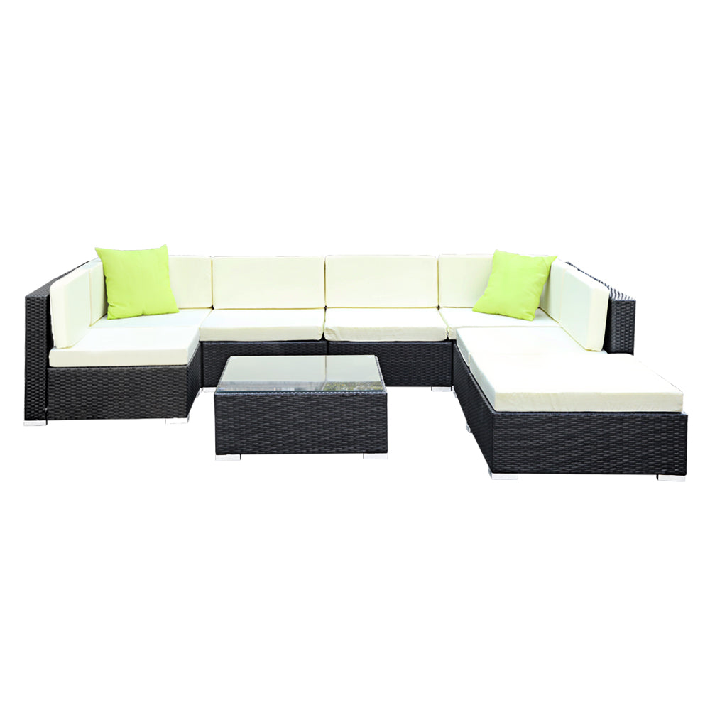 8PC Sofa Set with Storage Cover Outdoor Furniture Wicker Sets Fast shipping On sale