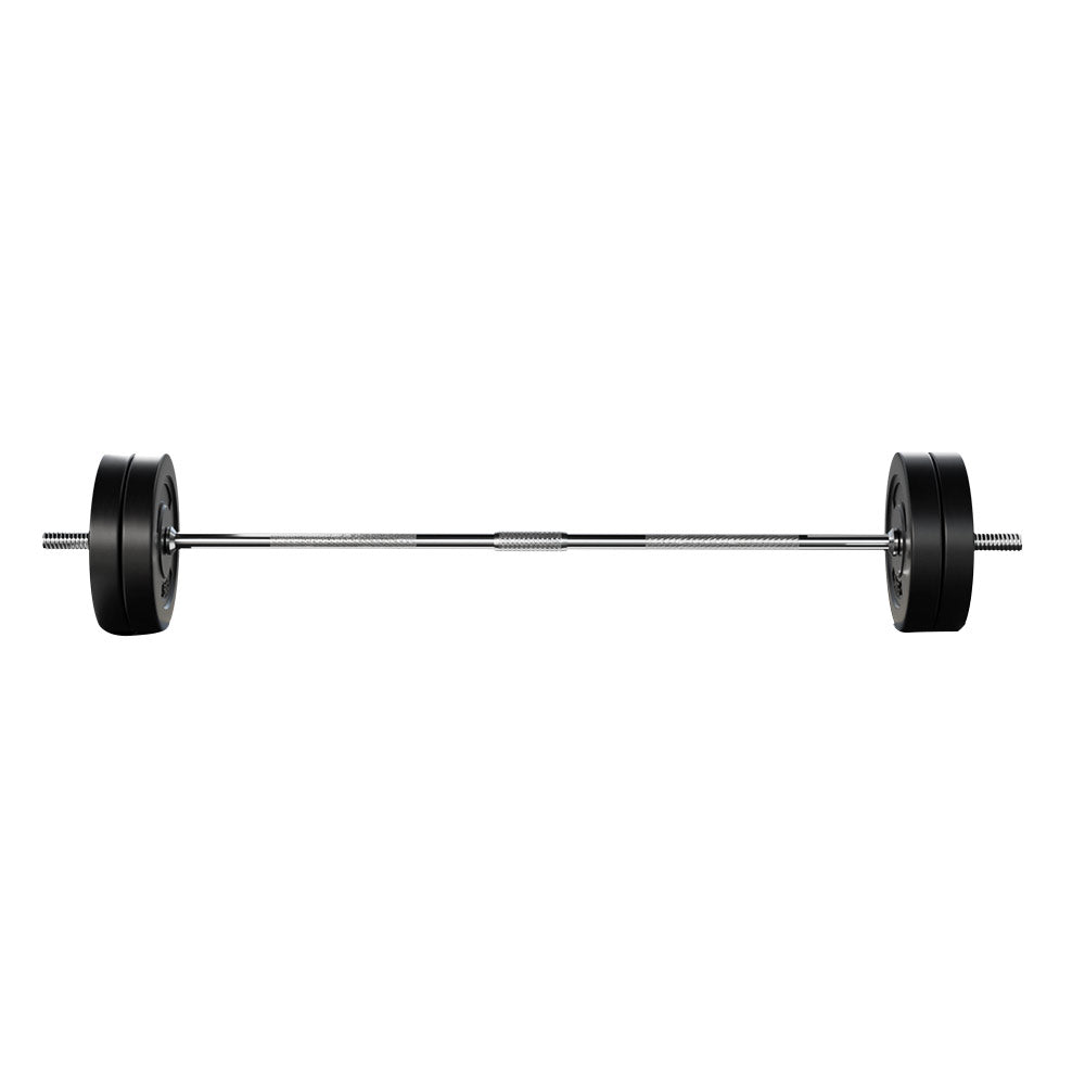 28KG Barbell Weight Set Plates Bar Bench Press Fitness Exercise Home Gym 168cm